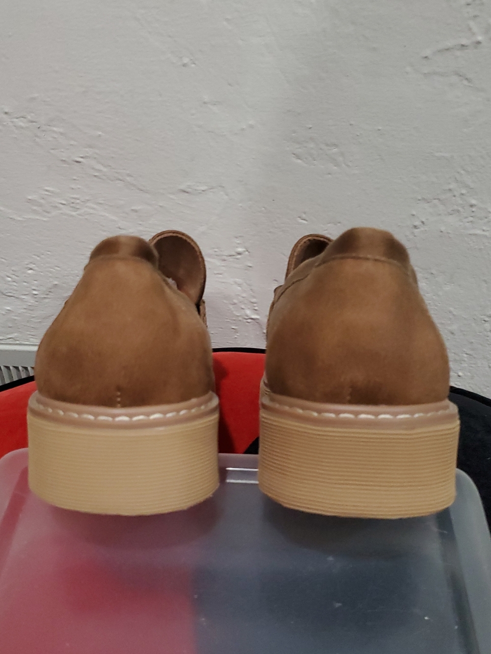 2 Pair Hey Girl by Corkys Literally Tan Suede Loafer Chunky Chain Size 11 - Picture 12 of 15
